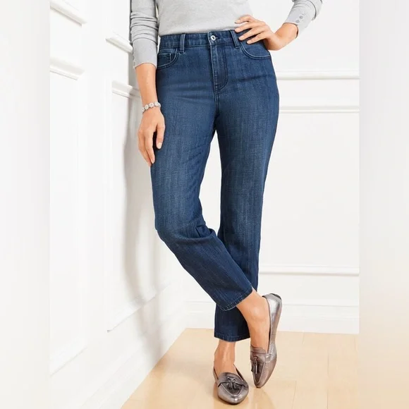 Talbots Jeans Nwt Talbots Velvet Stripe High Rise Straight